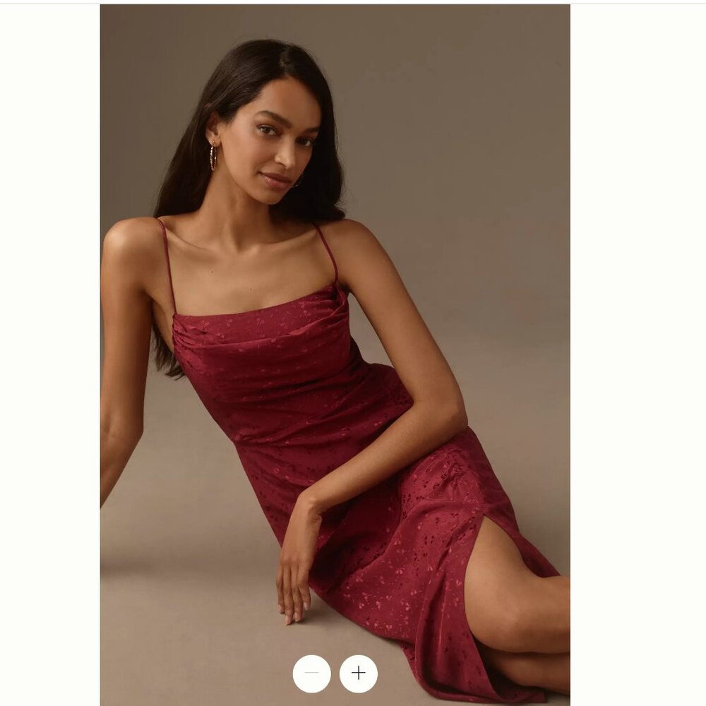 Anthropologie Asymmetrical Slip Midi Dress